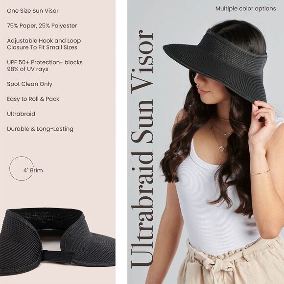 San Diego Hat Company Women\'s Ultrabraid Sun Hats Black One Size main image 4